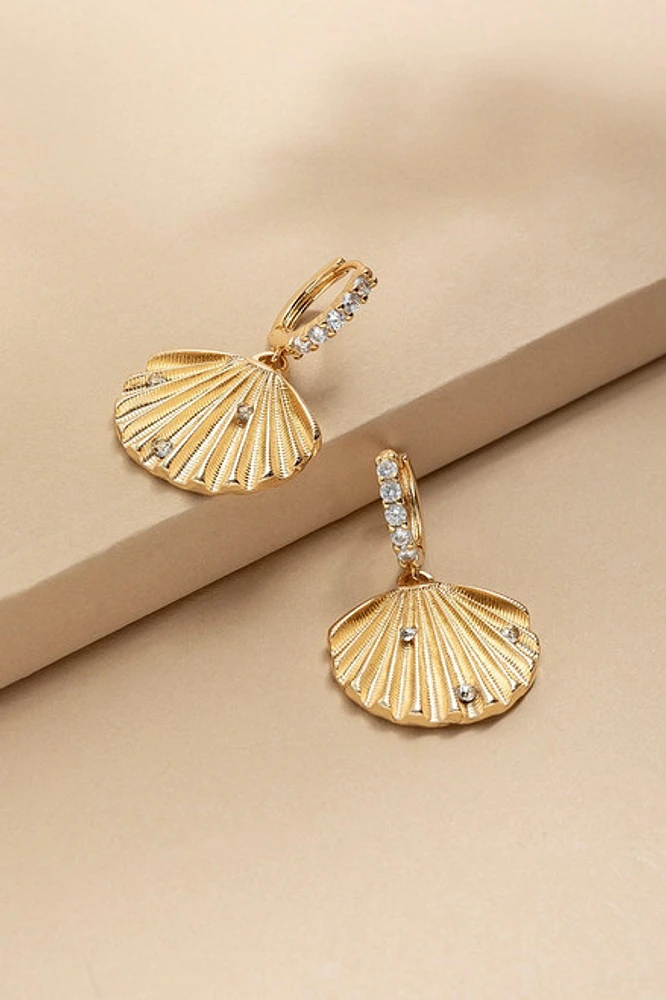 Joan Pave Clam Shell Drop Earrings