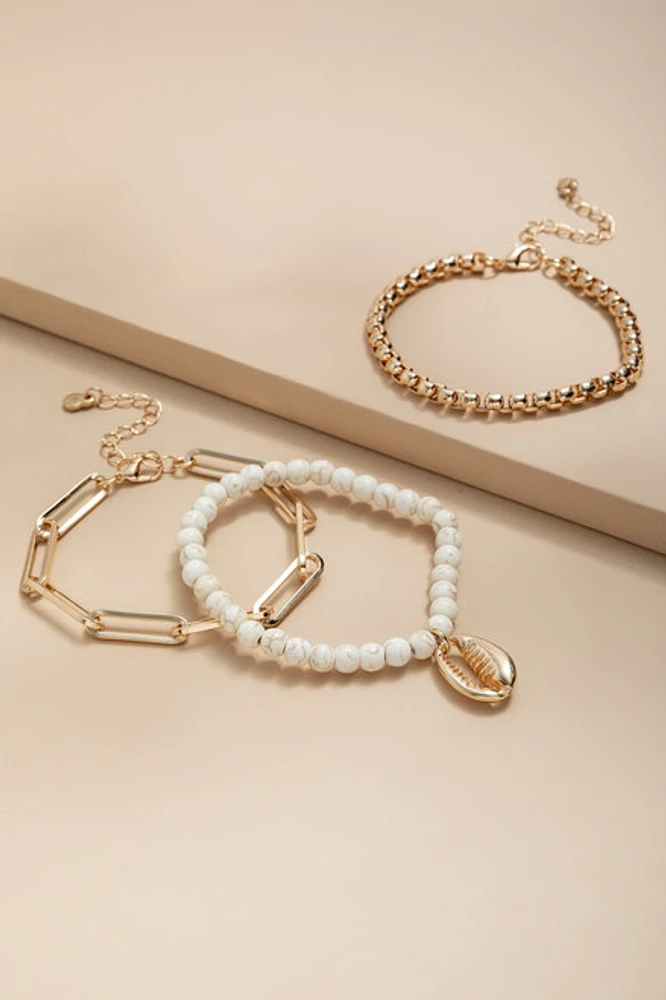 Angie Pearl Mixed Bracelet Set