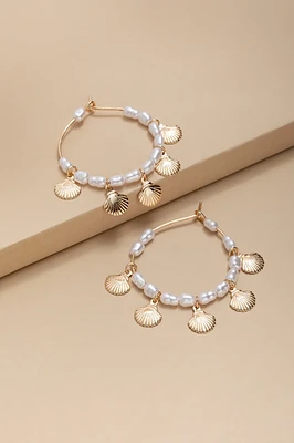 Ana Shell Charm Drop Earrings