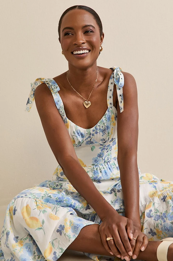 Trisha Floral Tiered Midi Dress