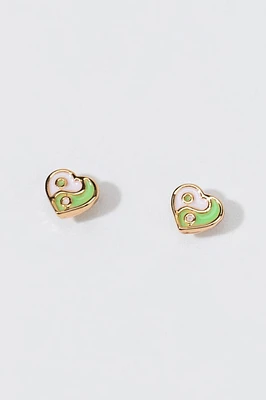 Hello Franki Heart Ying-Yang Stud Earrings for girls