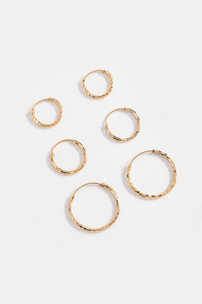 Adelynn Textured Hoop Set