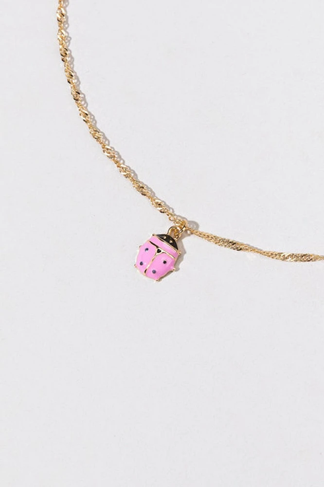 Hello Franki Ladybug Pendant Necklace for girls