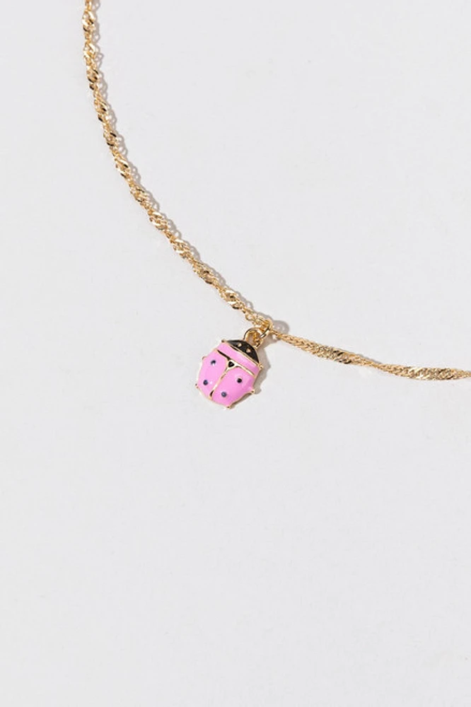 Hello Franki Ladybug Pendant Necklace for girls