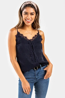 Alicia Lace Trim Tank Top