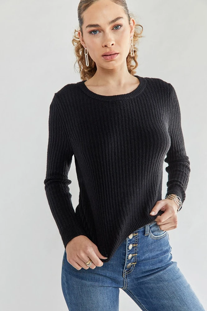 Claire Ribbed Crewneck Sweater