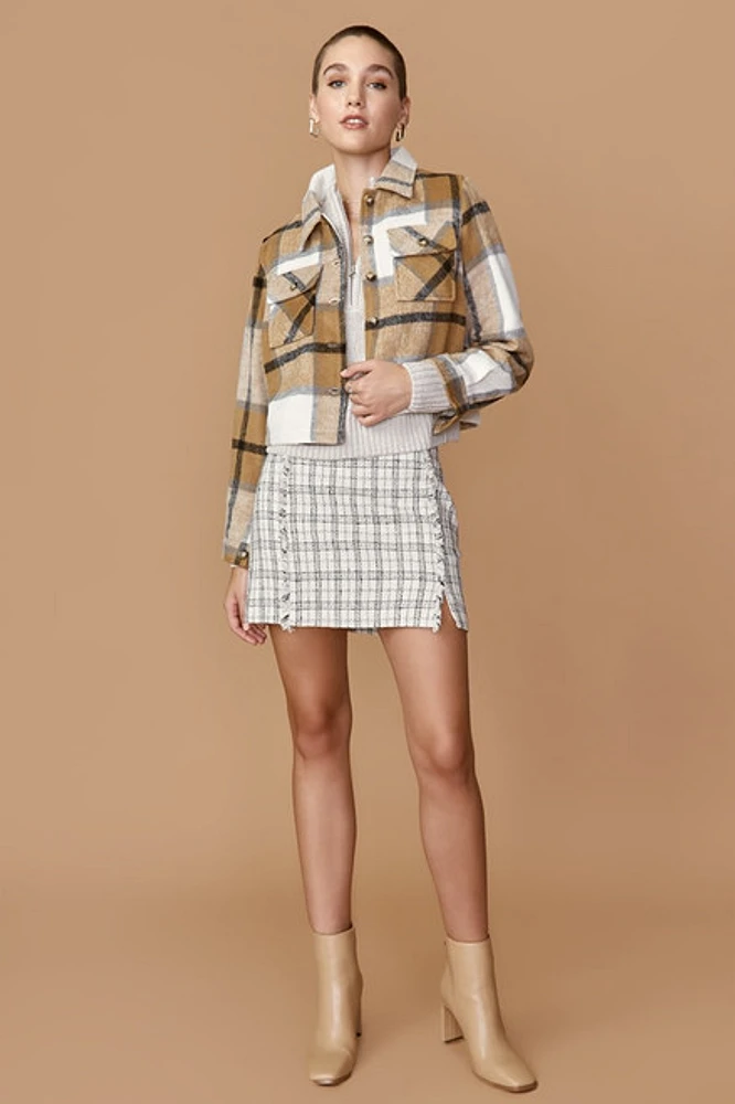 Amelia Crop Plaid Shacket