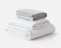 3-Piece Fresh Start Bedding Bundle - Charcoal, Grey,