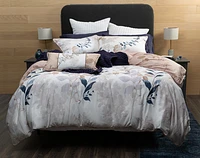 Alder Duvet Cover, TENCEL Lyocell, Botanical, Beige, Queen