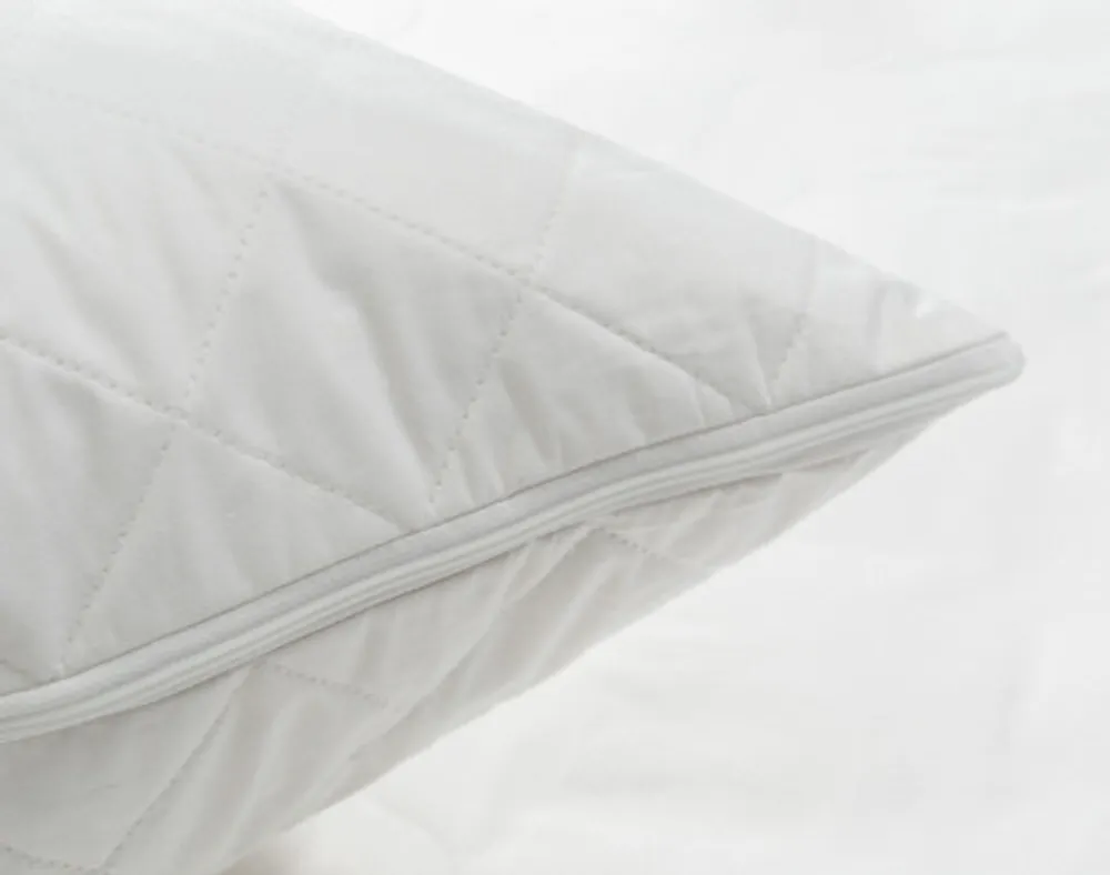 Silk Filled Pillow Protector, White,