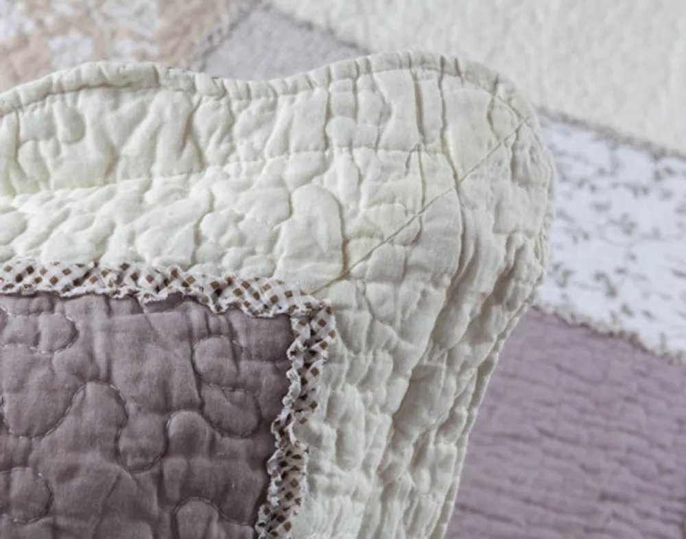Graveley Cotton Quilt Set, Botanical, Grey, Queen