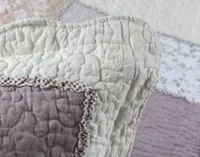 Graveley Cotton Quilt Set, Botanical, Grey, Queen