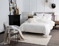 Blanchard Duvet Cover, Cotton, Scenic, White,