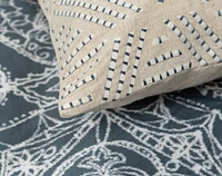 Sonesta Square Cushion Cover, Geometric, Blue, 18" x 18"