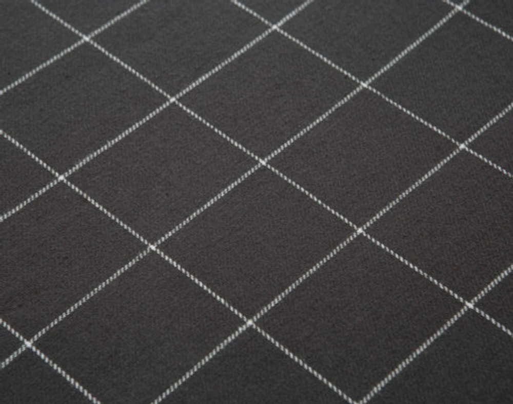 Alastair Flannel Duvet Cover, Cotton Set, Geometric, Black, Queen