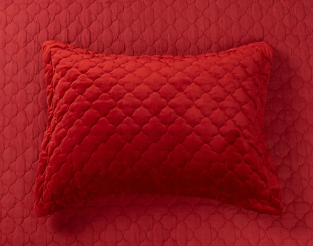 Lattice Ruby Quilt Set, Red, King