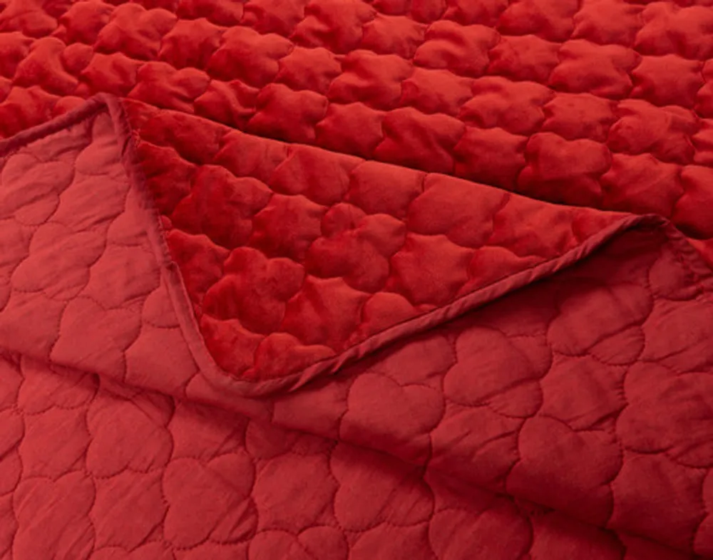 Lattice Ruby Quilt Set, Red, King