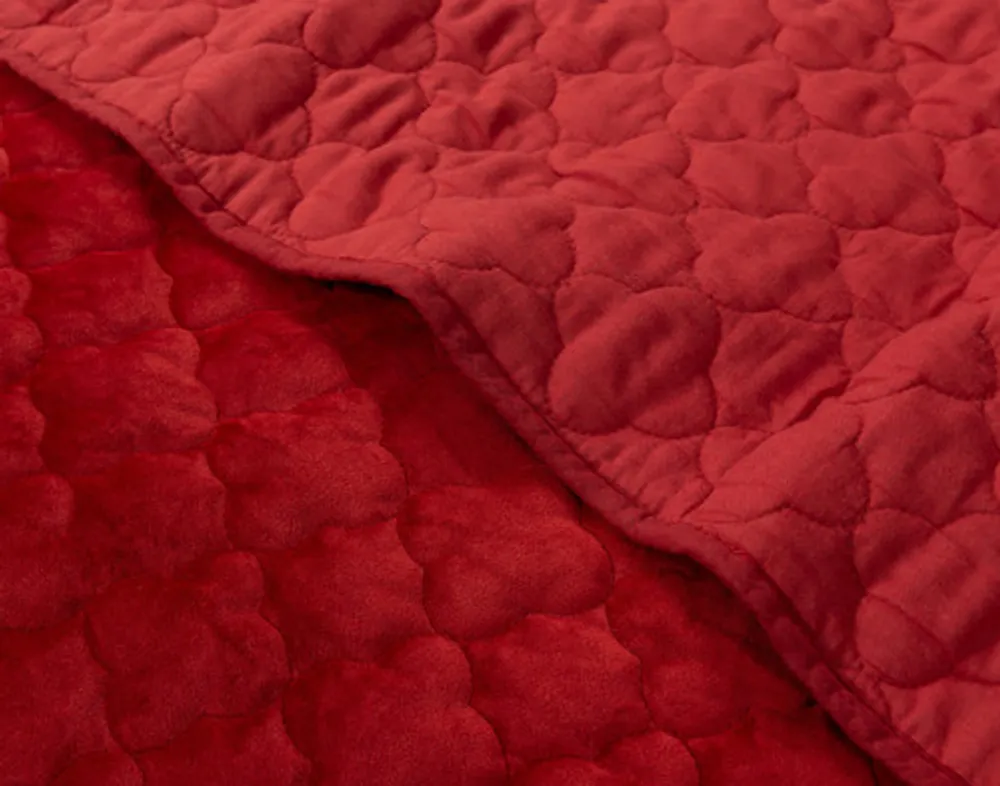 Lattice Ruby Quilt Set, Red, King