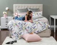 Whim Duvet Cover, Bamboo Cotton, Botanical, White, King