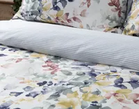 Whim Duvet Cover, Bamboo Cotton, Botanical, White, King