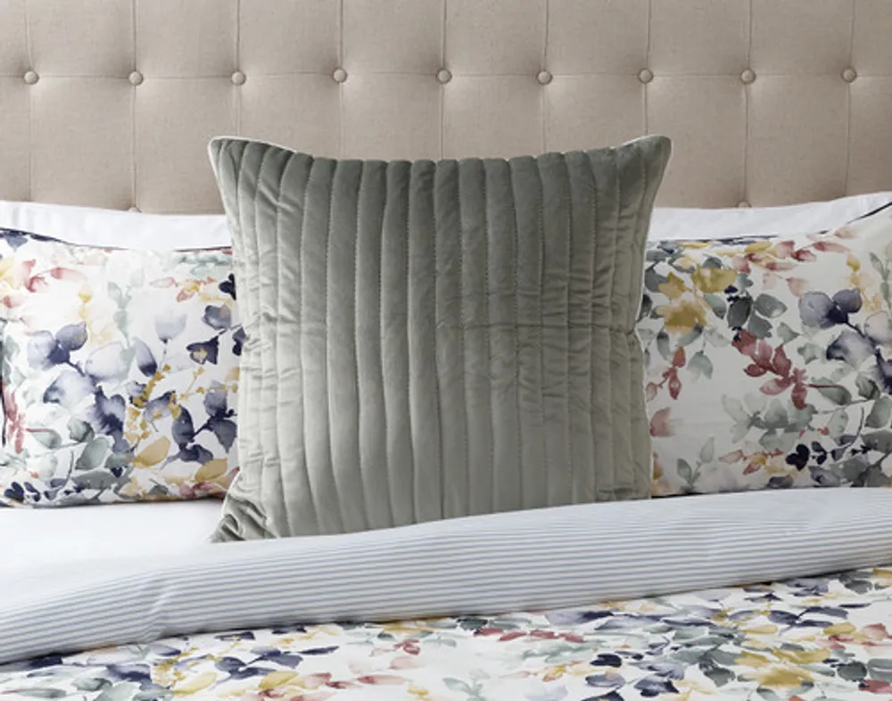Whim Duvet Cover, Bamboo Cotton, Botanical, White, King