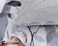Tamarak Boudoir Pillow Cover, Botanical, Grey, 24" x 12"