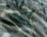 Thistledown Duvet Cover, Bamboo Cotton, Botanical, Green,