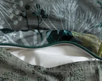 Thistledown Duvet Cover, Bamboo Cotton, Botanical, Green,