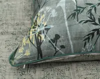 Thistledown Duvet Cover, Bamboo Cotton, Botanical, Green,
