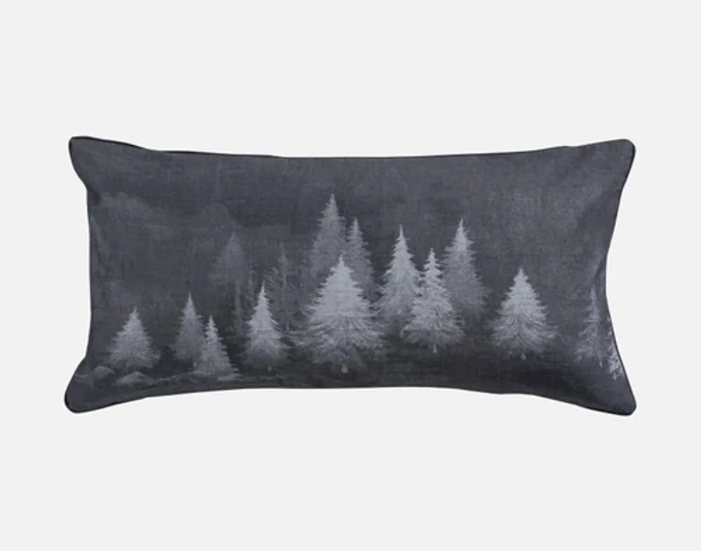 Plateau Boudoir Pillow Cover, Scenic, Grey, 24" x 12"
