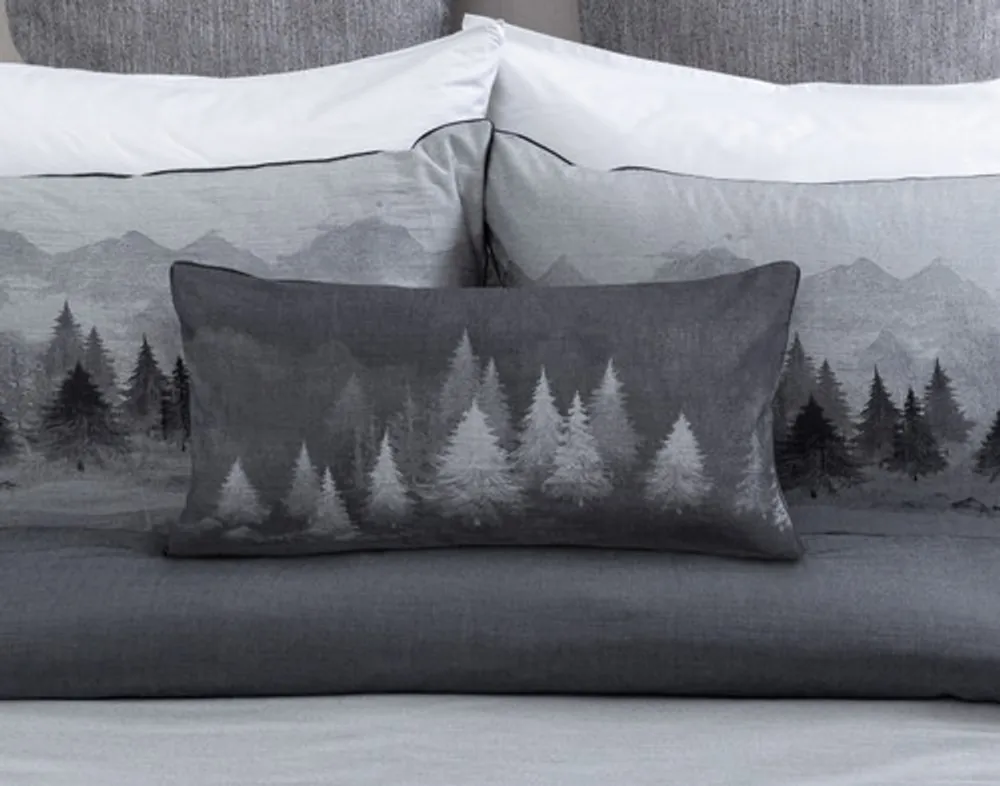 Plateau Boudoir Pillow Cover, Scenic, Grey, 24" x 12"