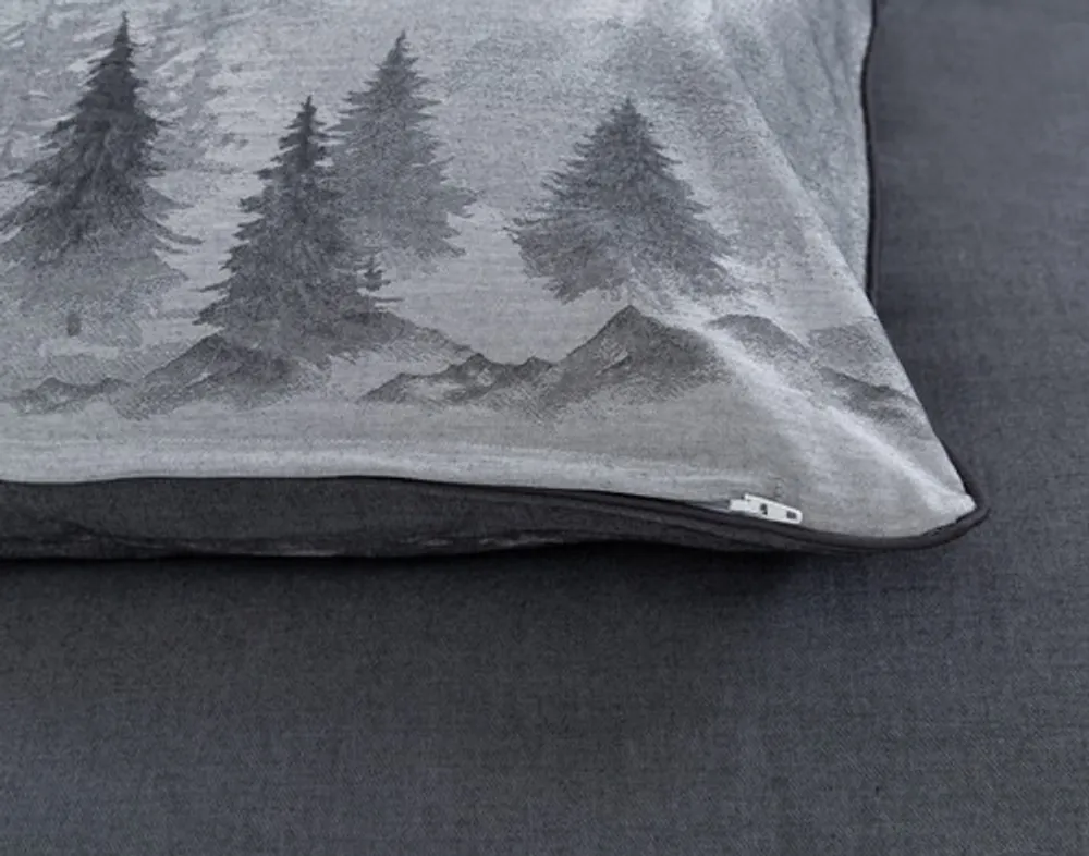Plateau Boudoir Pillow Cover, Scenic, Grey, 24" x 12"