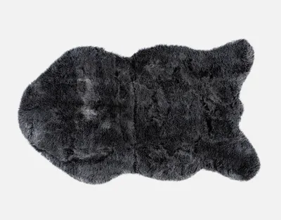 Polar Faux Fur Rug, Black