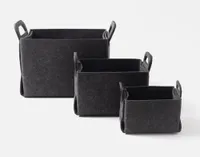 Collapsible Felt Basket, Grey,