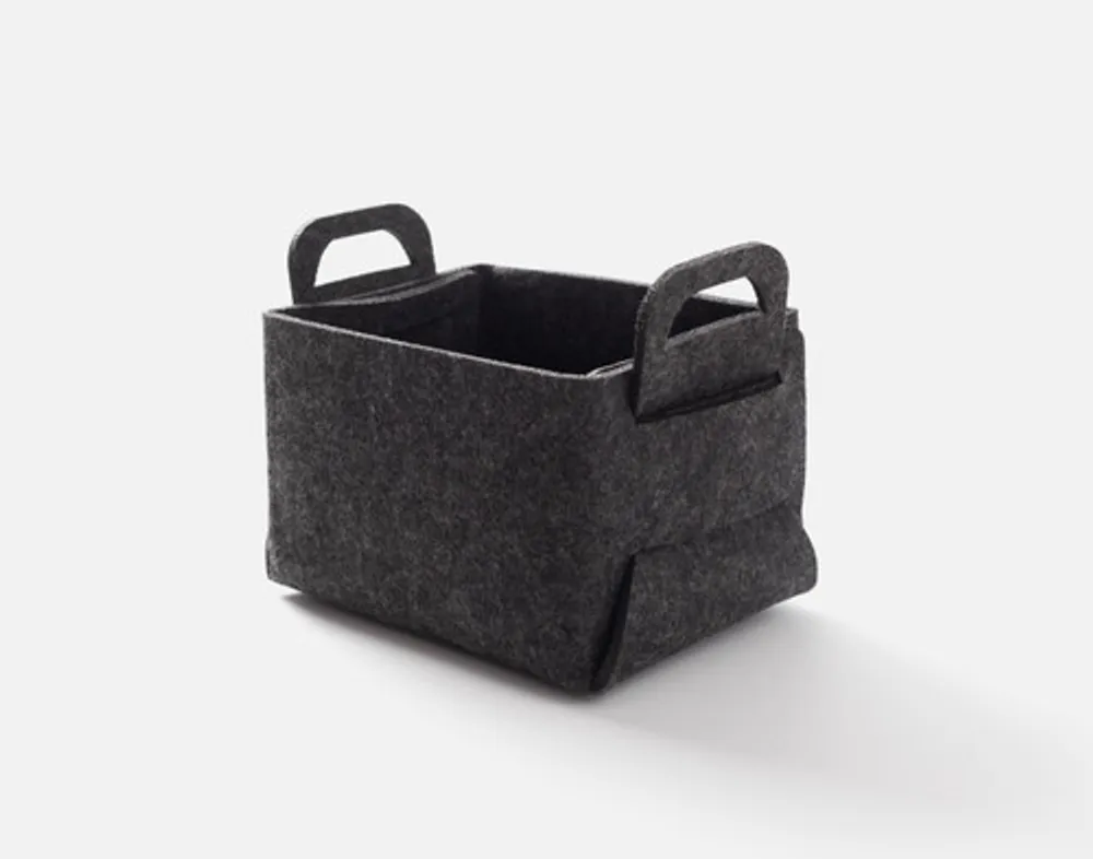 Collapsible Felt Basket, Grey,
