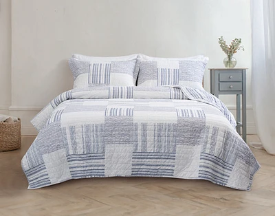 Frankie Cotton Quilt Set, White,