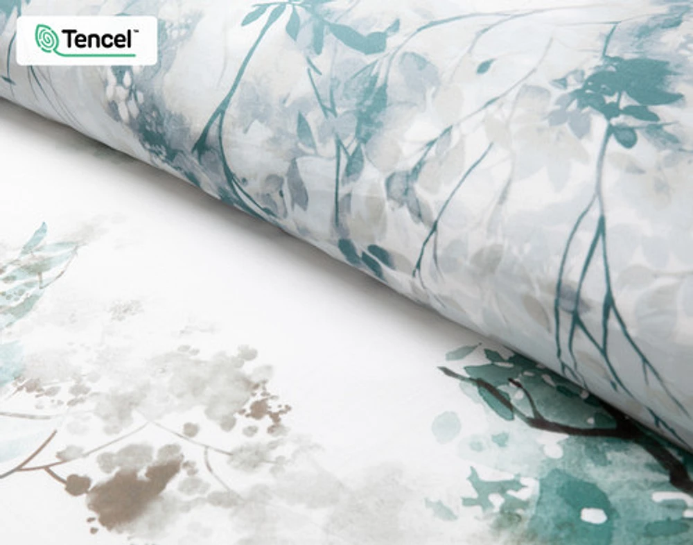 Canopy Duvet Cover, TENCEL Lyocell, Botanical, Green,