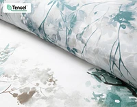 Canopy Duvet Cover, TENCEL Lyocell, Botanical, Green,