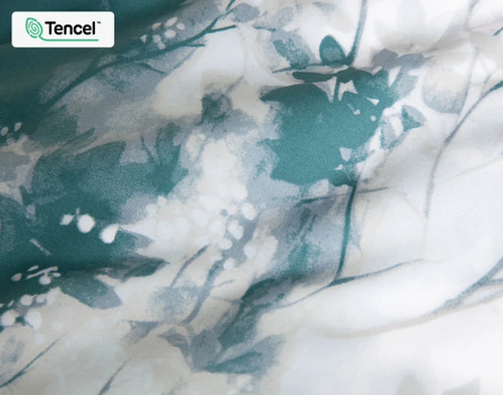 Canopy Duvet Cover, TENCEL Lyocell, Botanical, Green,