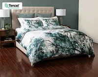 Canopy Duvet Cover, TENCEL Lyocell, Botanical, Green,