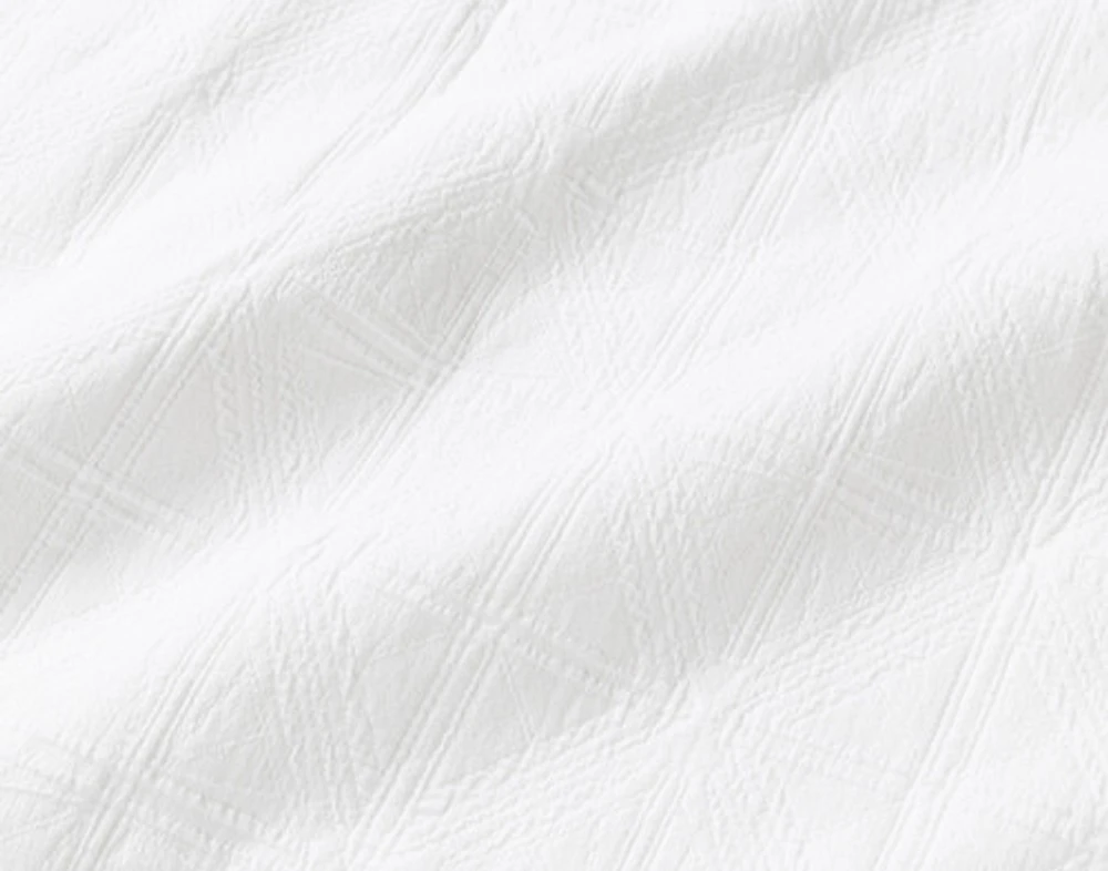 Shelby White Quilt Set, Geometric, Queen