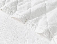 Shelby White Quilt Set, Geometric, Queen