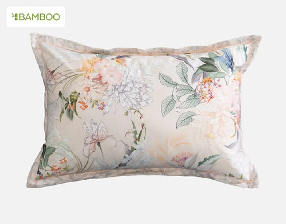 Cabana Pillow Sham, Floral, White,