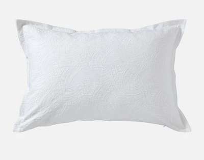 Corvo Pillow Sham, Geometric, White, King