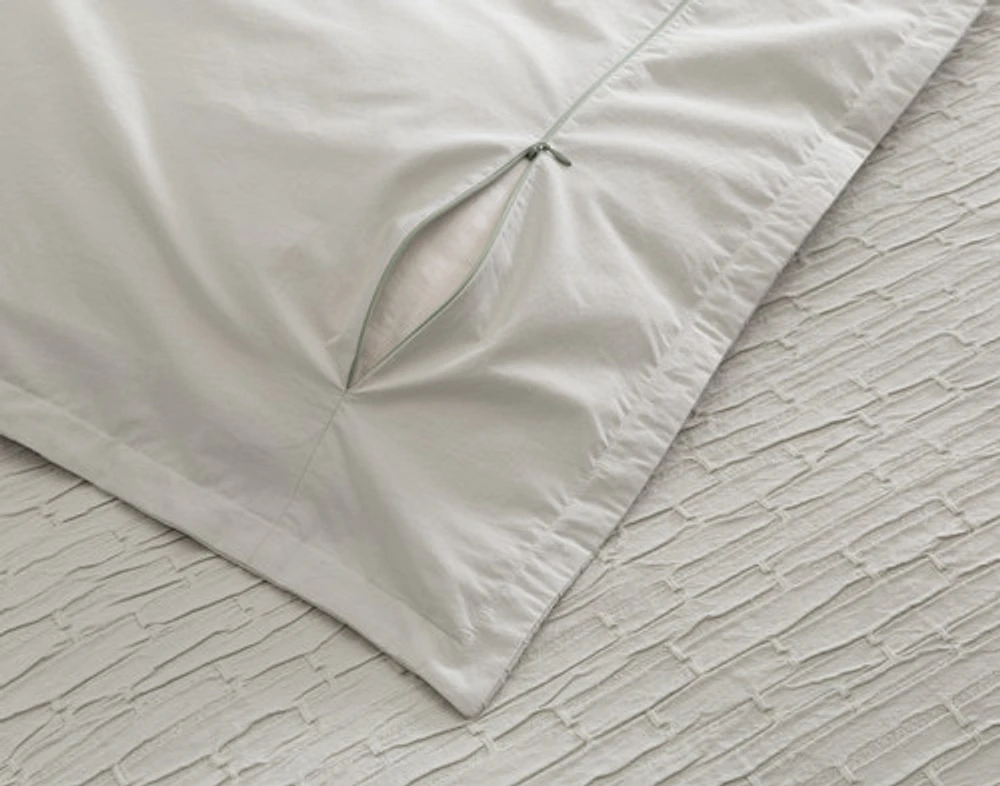 Montego Duvet Cover, Cotton, Geometric, Green, King