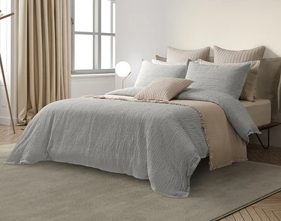 Montego Duvet Cover, Cotton, Geometric, Green, King