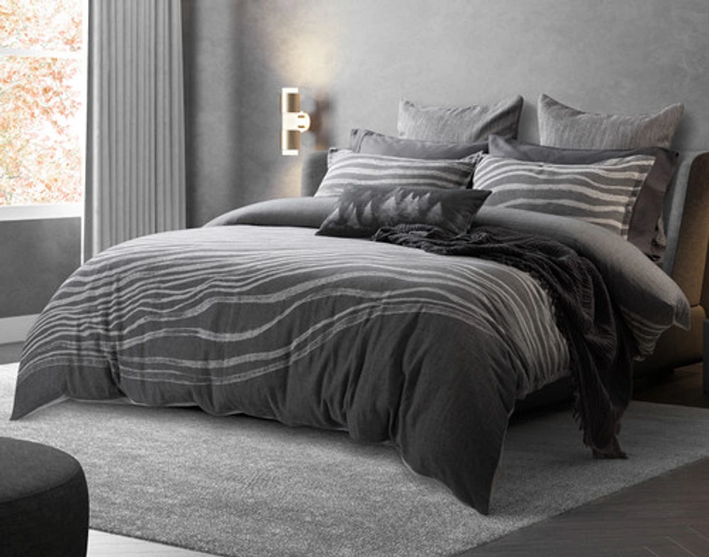Cavalo Duvet Cover, Cotton, Geometric, Grey,