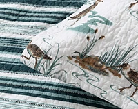 Sandpiper Cotton Quilt Set, Scenic, White, Super King