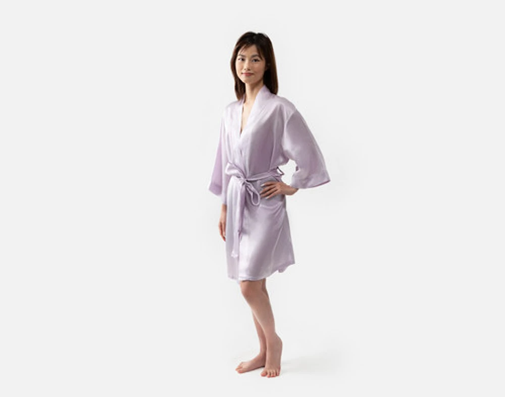 Silk Blend Kimono Robe