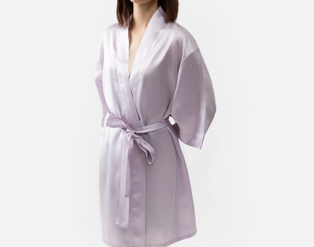 Silk Blend Kimono Robe